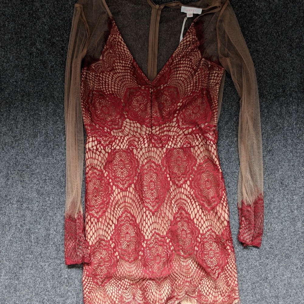 Sexy Lace Illusion Cocktail Dress